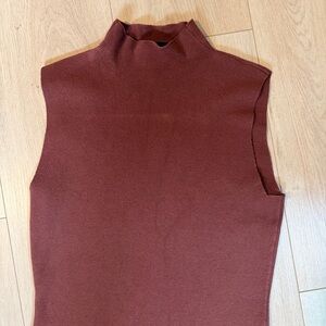 Vici Sleeveless Rust Turtleneck